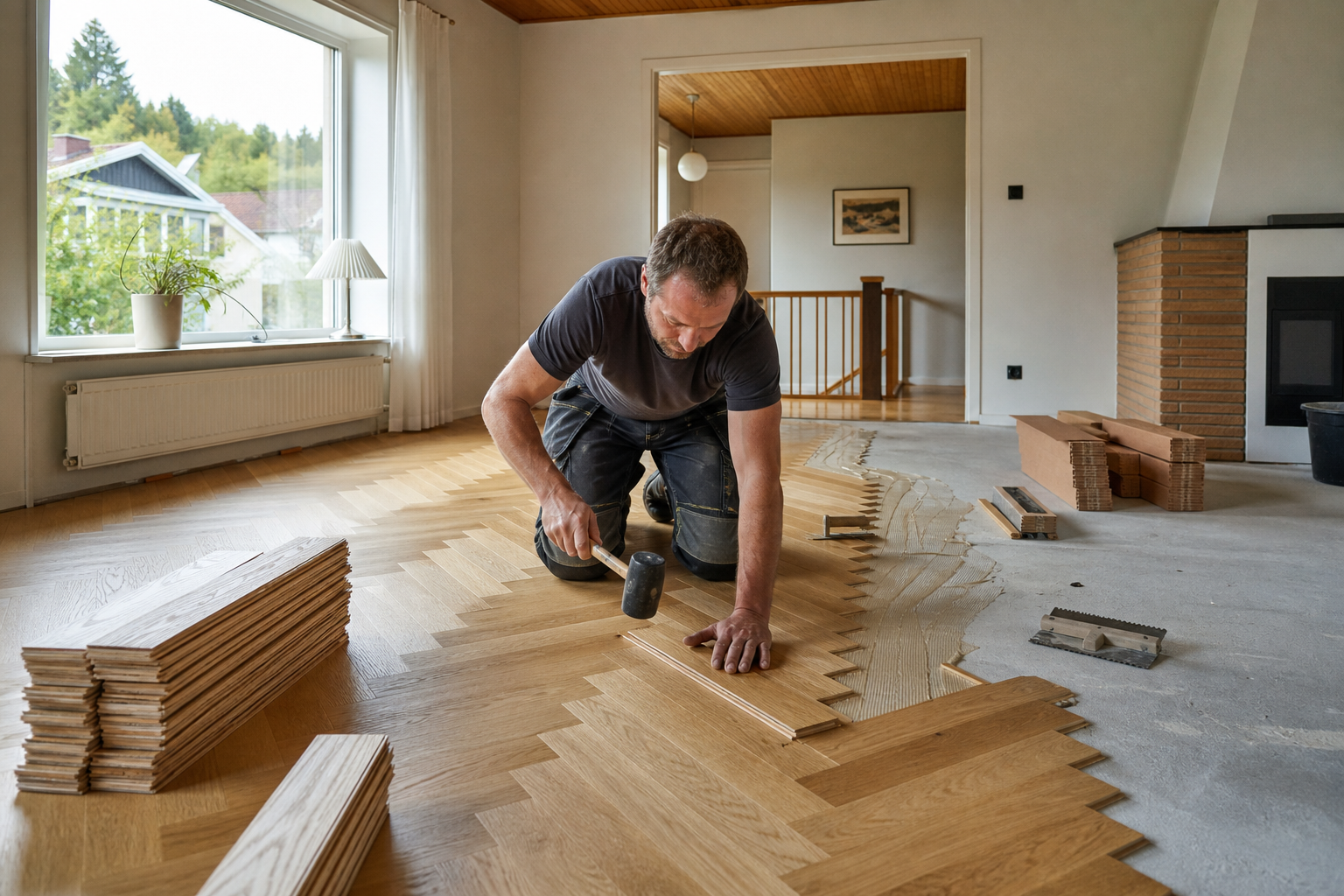 Nytt golv lagt rätt, från första plankan till sista detalj