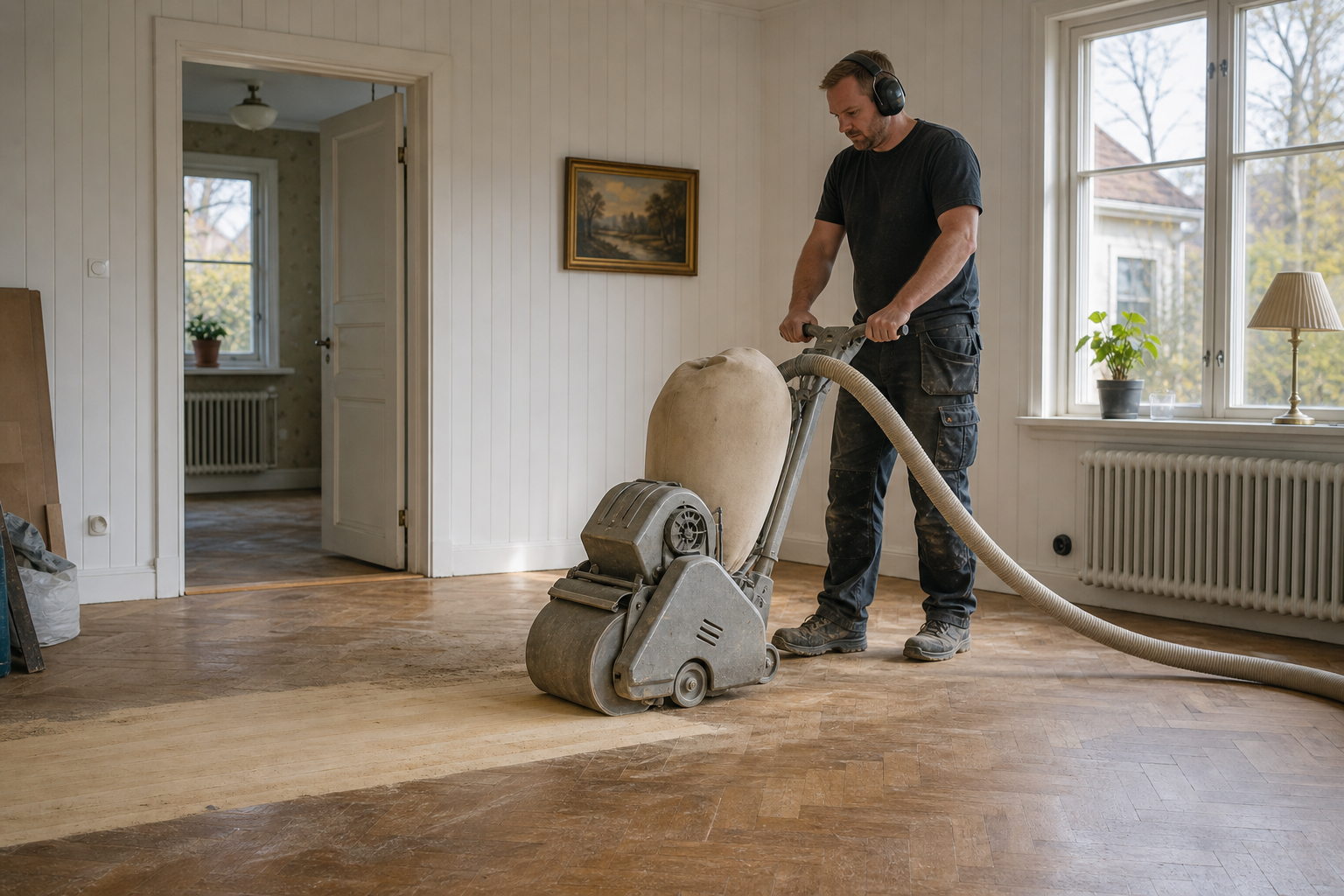 Slitet trägolv förtjänar ett nytt liv
