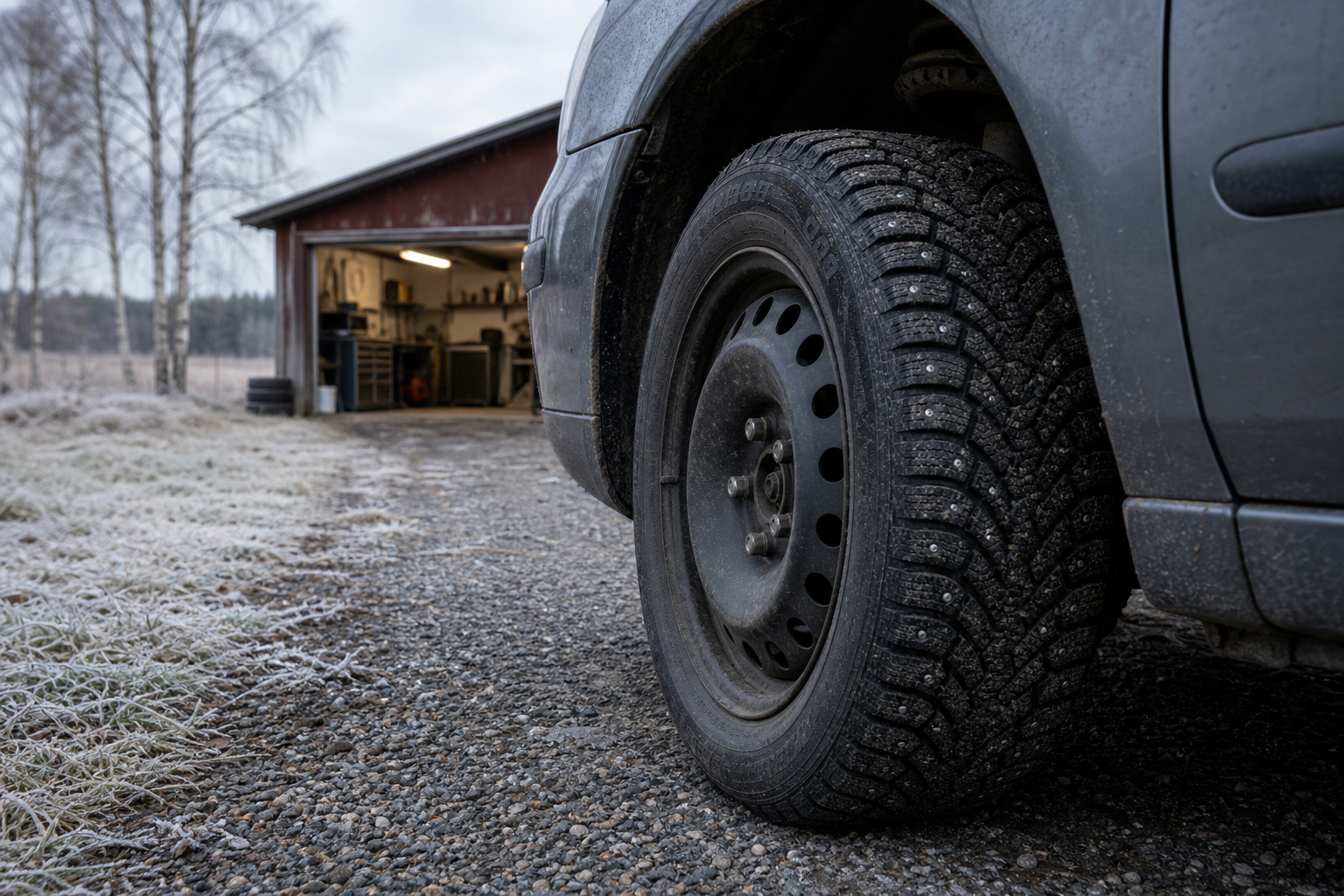 Dubbdäck med montering, klart att köra