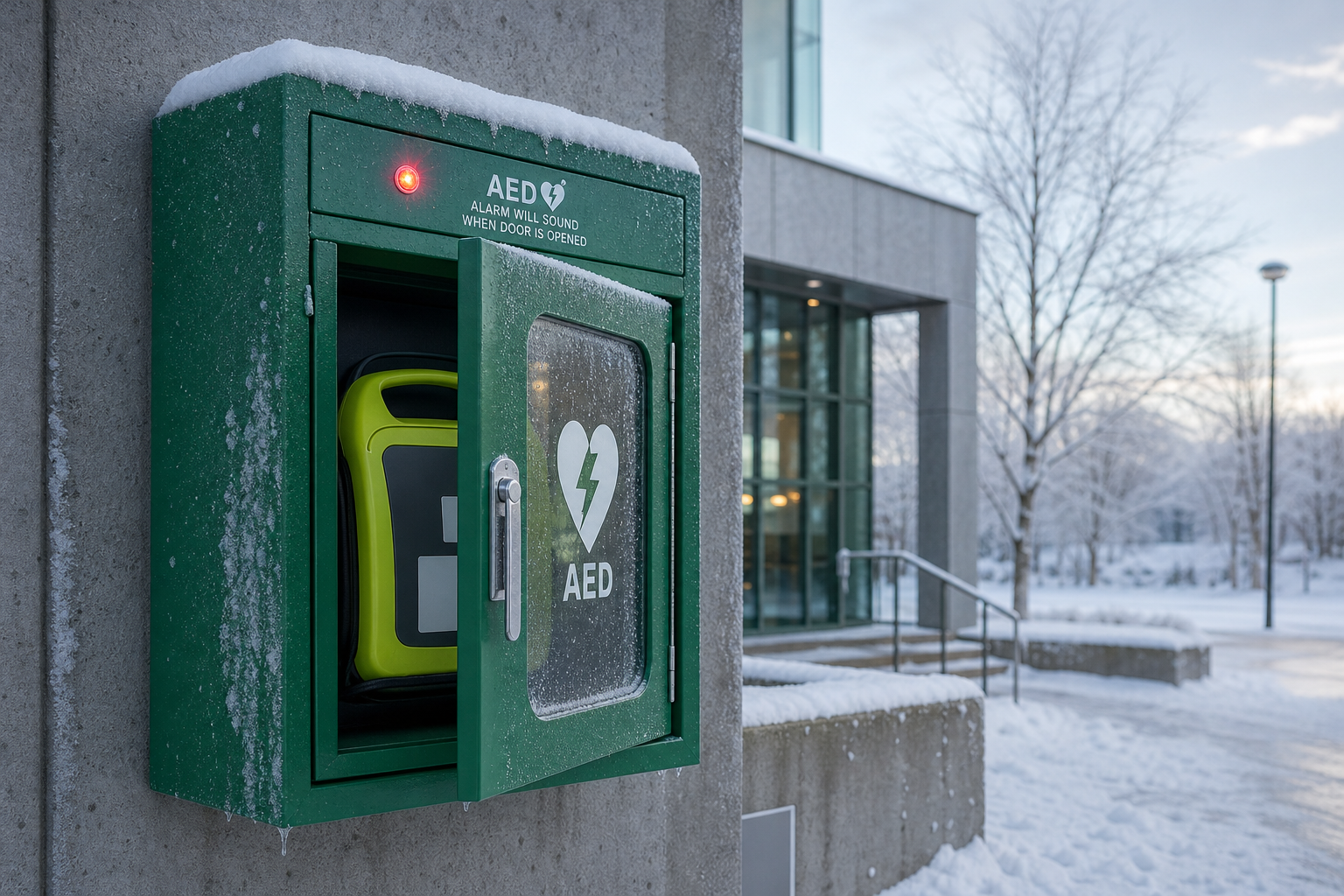 Rätt skåp gör din hjärtstartare redo året runt